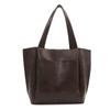 Large capacity soft leather bag women's summer new commuter shoulder bag fashionable portable tote bag