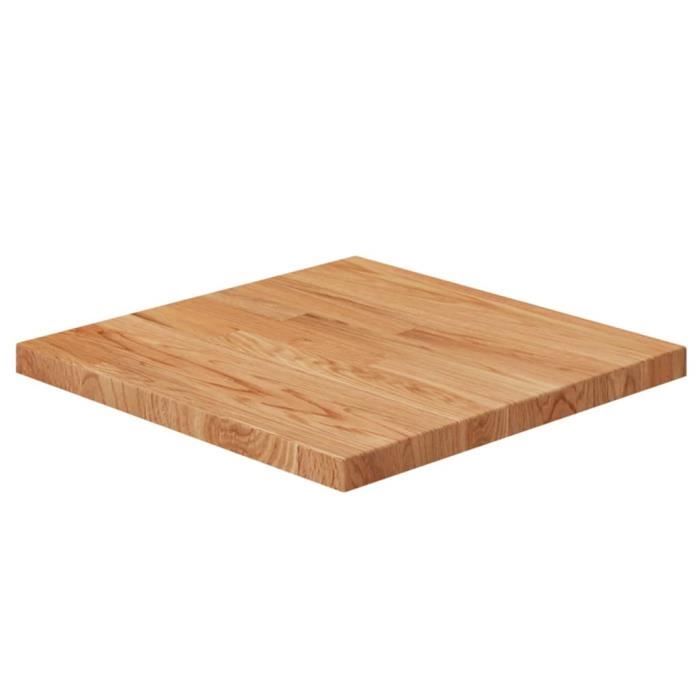 343028 vidaXL Dessus de table carré Marron clair40x40x2,5cm Bois chêne traité