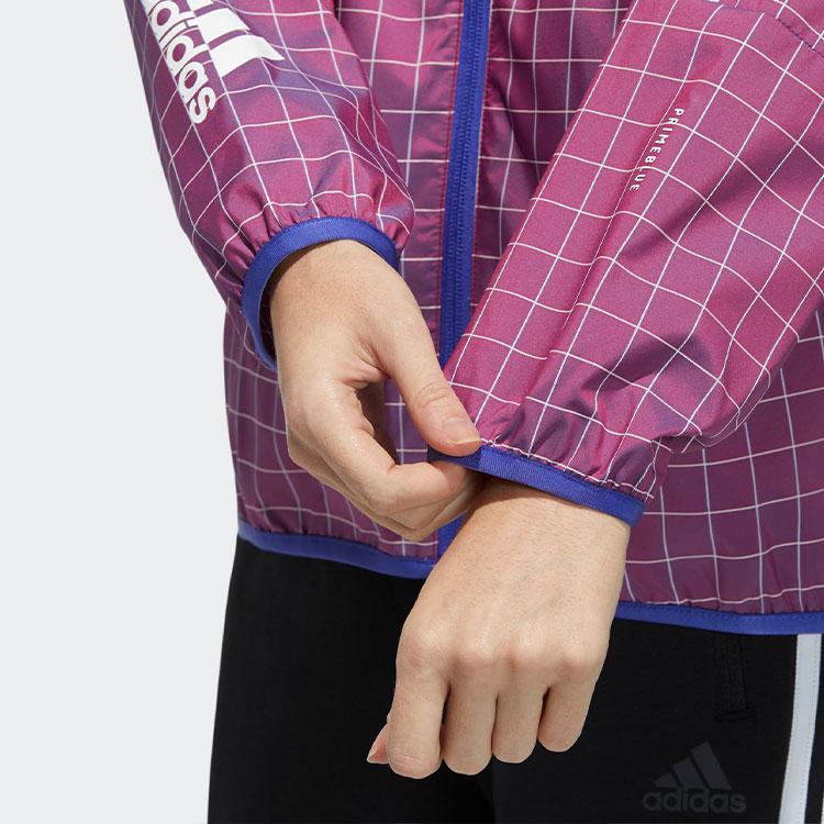 Adidas W.N.D. Sport Plaid Hooded Jacket Women Jackets Light-Crimson GM0686