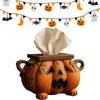 Halloween Kürbis Taschentuchbox Abdeckung Dekorative Harz Serviettenbox Halloween Taschentuchhalter Taschentuchhülle für Halloween Deko