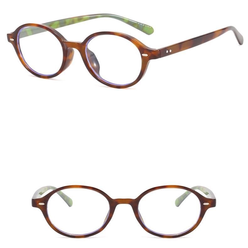 Women's Student Commuter Travel Glasses Anti-Blue Light Fashion Personality Retro Artistic Classic Oval Plain Glasses