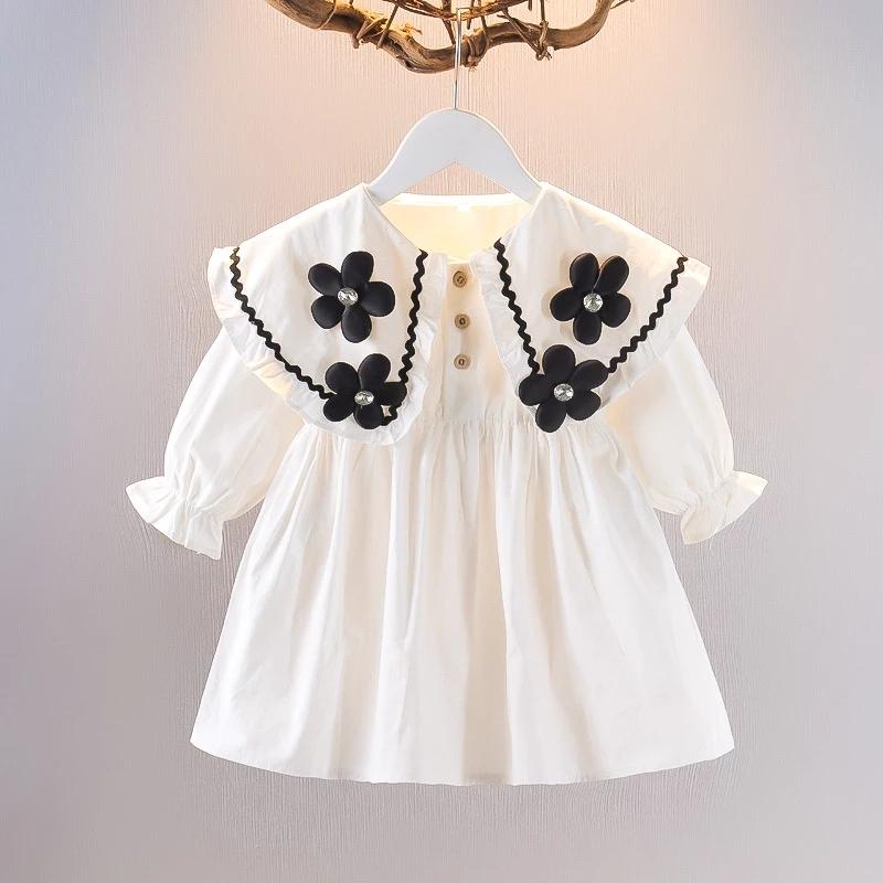 Baby Girls Cartoon Long Sleeves Dress Children's Clothing Kids Princess Dresses Casual Clothes