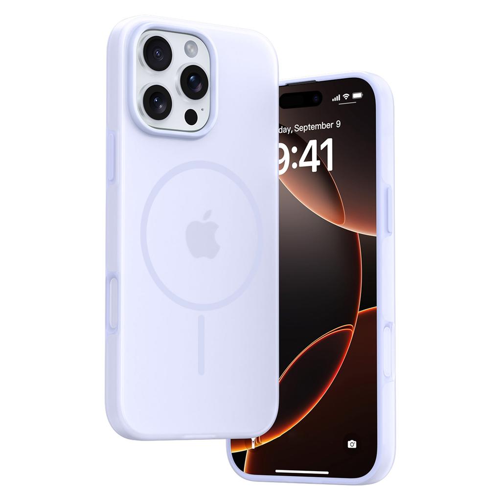 For iPhone 16 Pro Max Case Compatible with MagSafe Ice-Transparent Liquid Silicone + PC Phone Cover