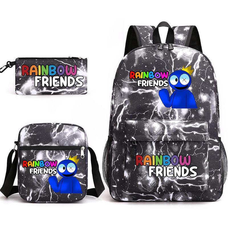 Rainbow Friends Rainbow Friends Game Original Styling Backpack Three-Piece Cartoon Student School Bag