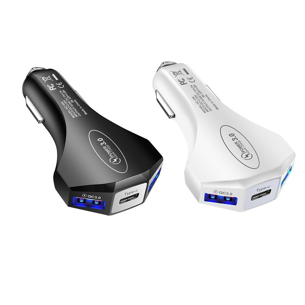 Buy 1 to 3 QC3.0 USB TypeC Fast Charging Mobile Phone Car Chargers