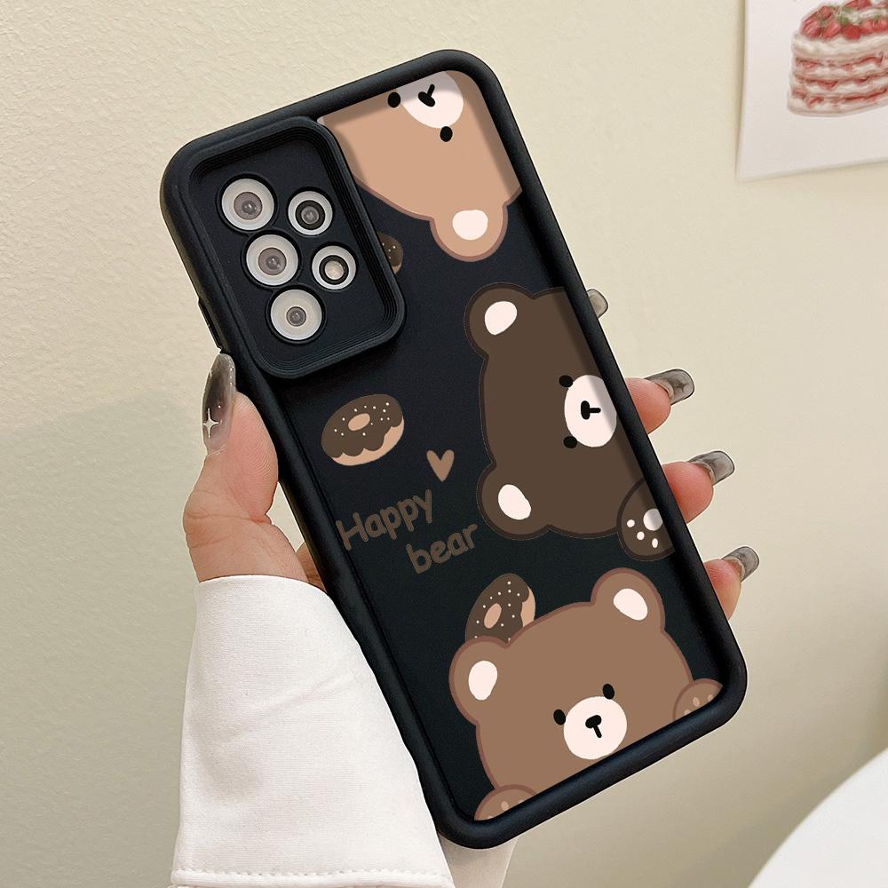 Cute Bear Soft Silicone Case For Samsung A54 5G A53 A55 A52 A34 A35 A51 A32 A25 A24 A23 A13 A14 A12 S23 Ultra S21 S20 FE Cover