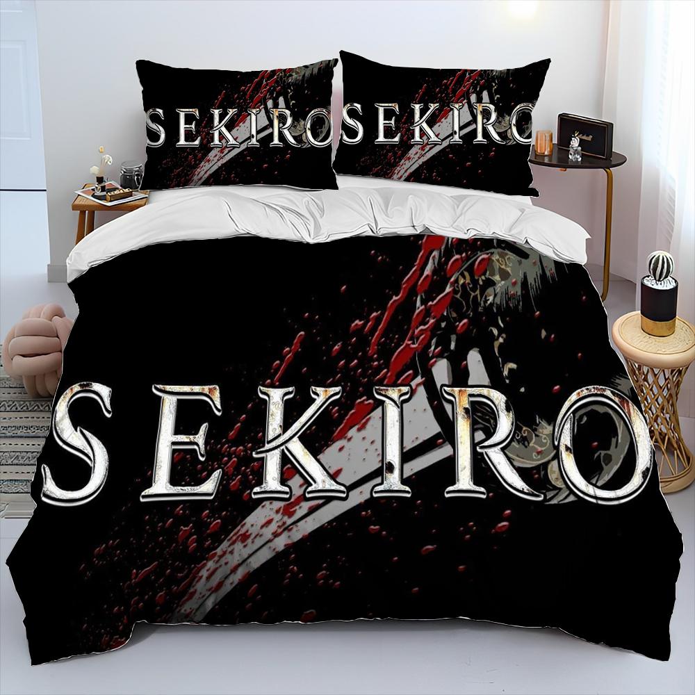 3D Sekiro:Shadows Die Twice Game Comforter Bedding Set,Duvet Cover Bed Set Quilt Cover Pillowcase,king Queen Size Bedding Set