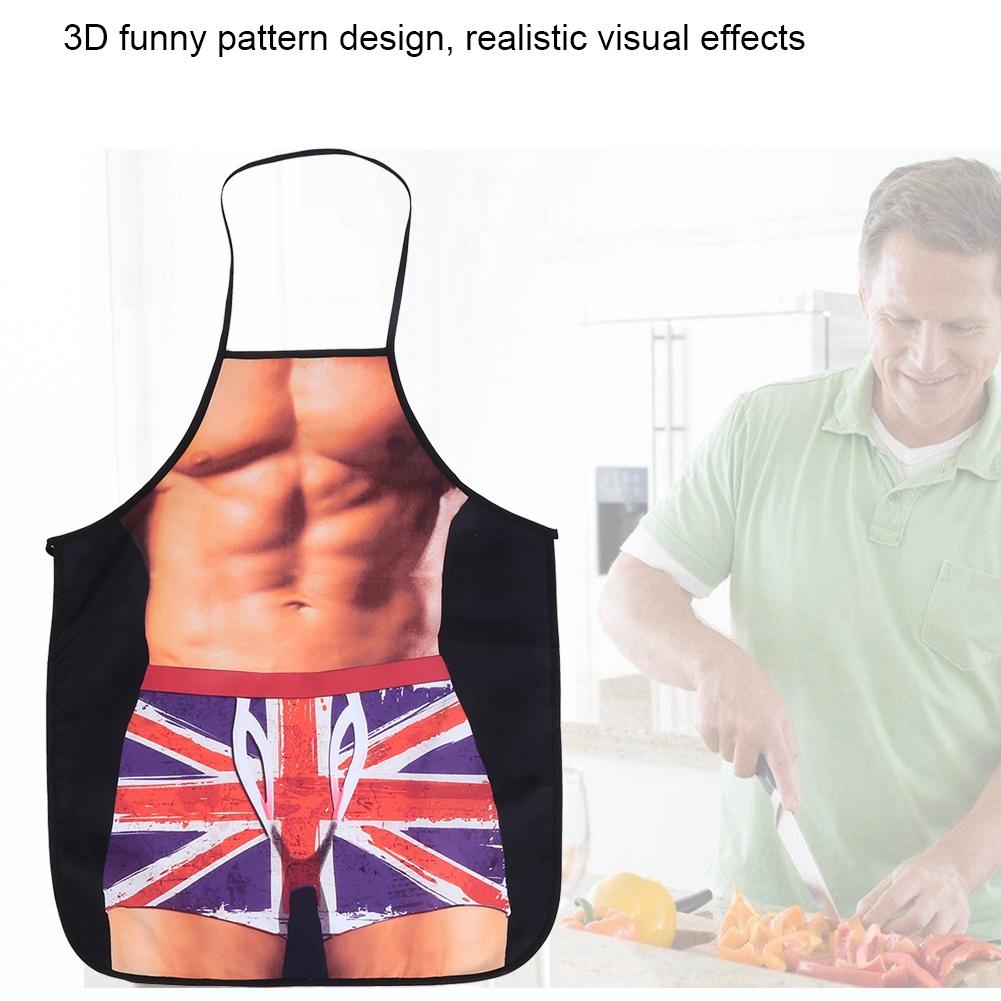 3D Funny Cooking Apron Sexy Man Woman Apron Waterproof Apron
