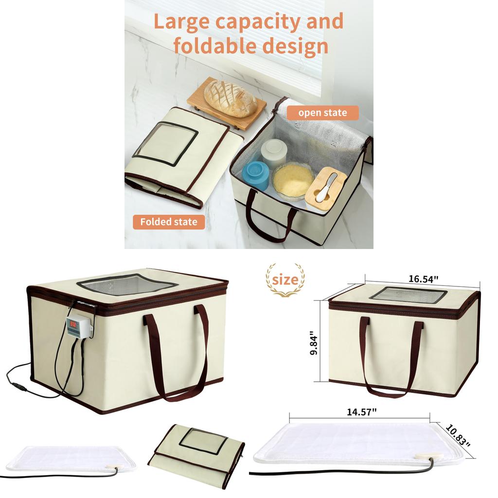 European Plug Fermentation Bag For Yogurt Bread Dumpling Rising Box With Temperature Control For Home Use