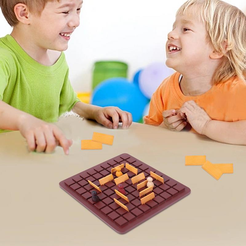 Wooden Checkers Board Game Two-Player Interception Game Set Travel Portable Chess Game Sets Wooden Checkers Pieces Chess Board