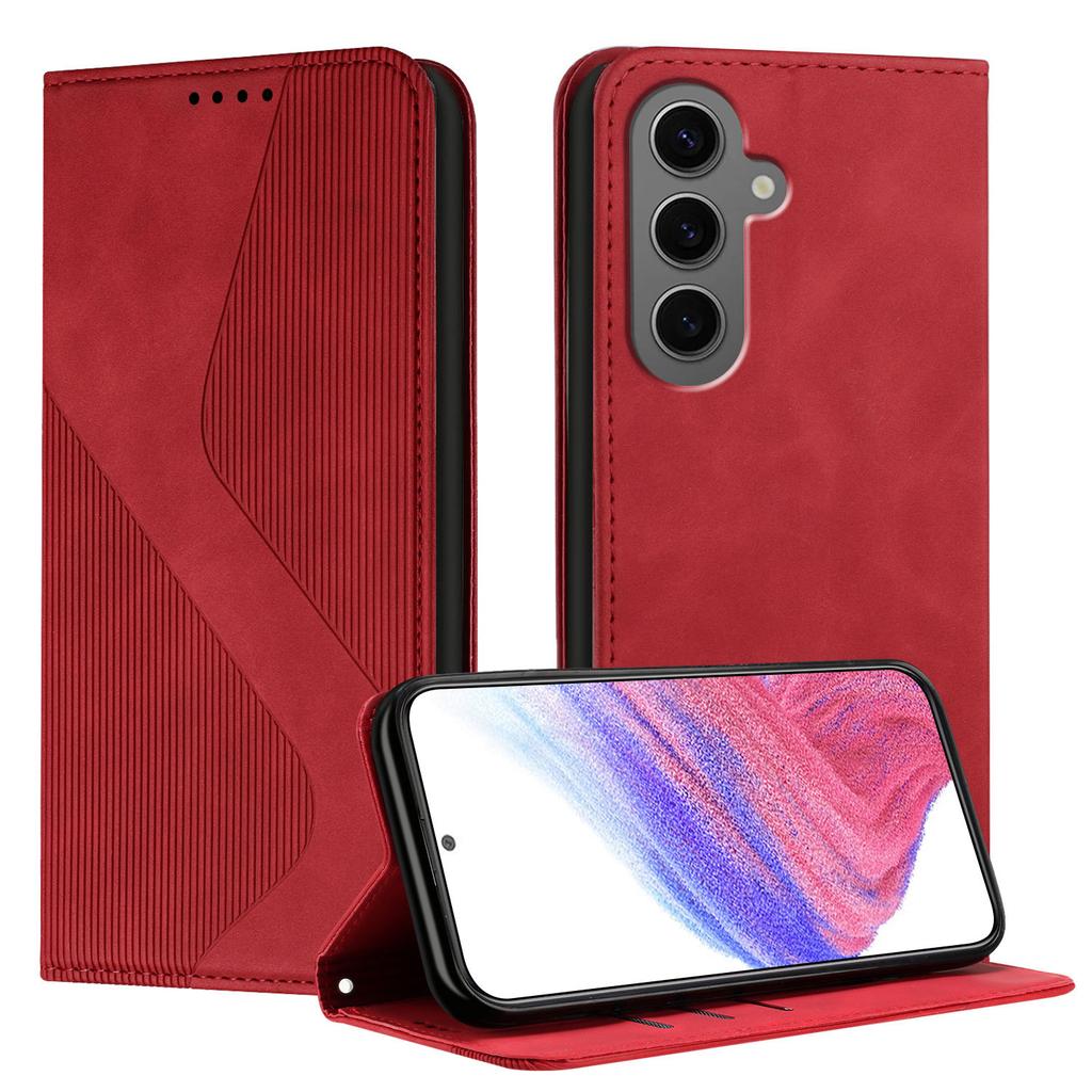 Applicable to Samsung S25 leather case A56 skin matte insert card wallet strong magnetic bracket protective case Hot 40i