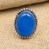 Blue Chalcedony Gemstone Handmade 925 Sterling Silver Wedding Jewelry Ring