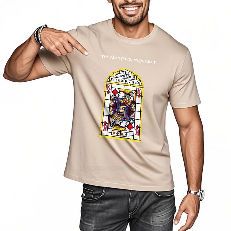 Men tshirt Graphic Cotton Tshirt Stained Glass Window Design Breathable Round Neck Tee Fashionable Summer Trendy Tshirt