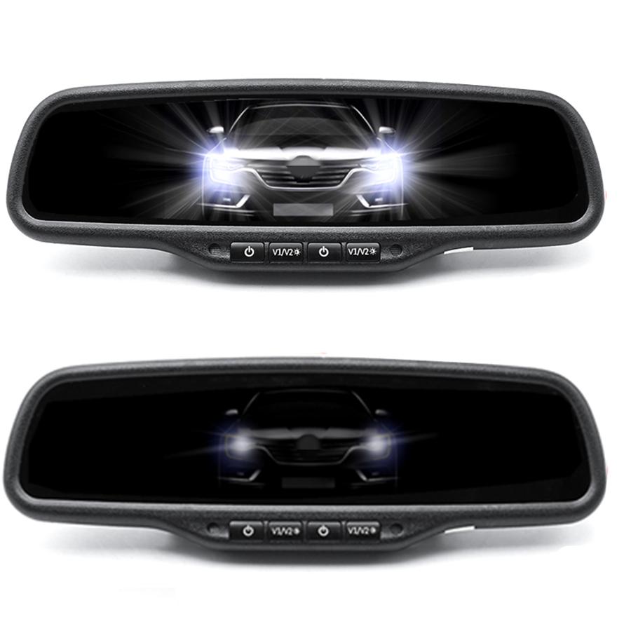 4.3 inch TFT LCD Dual Screen Car SUV Rearview Mirror Monitor 4CH HD with Bracket