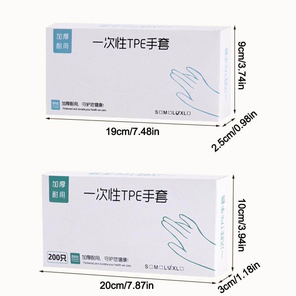100/200Pcs New Transparent Disposable Gloves Food Grade Leak-proof Cleaning Gloves Oil-proof TPE Latex Free Gloves Household