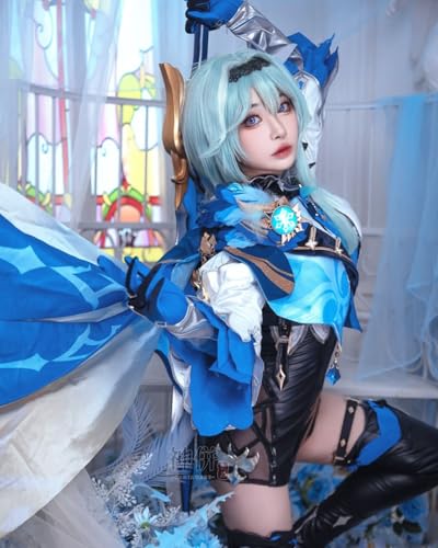[Excellent Quality] Eula Lawrence Cosplay Costume with Wig, Knights of Favor, Genshin Impact, Adult Costume, School Festival, Event, Stage Outfit (Eul