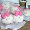 Kawii Squeak Bow Star Plush Keychain Cute Stuffed Pentagram Doll Pendant Keyring Bag Decoration Plush Toys For Girl Gifts