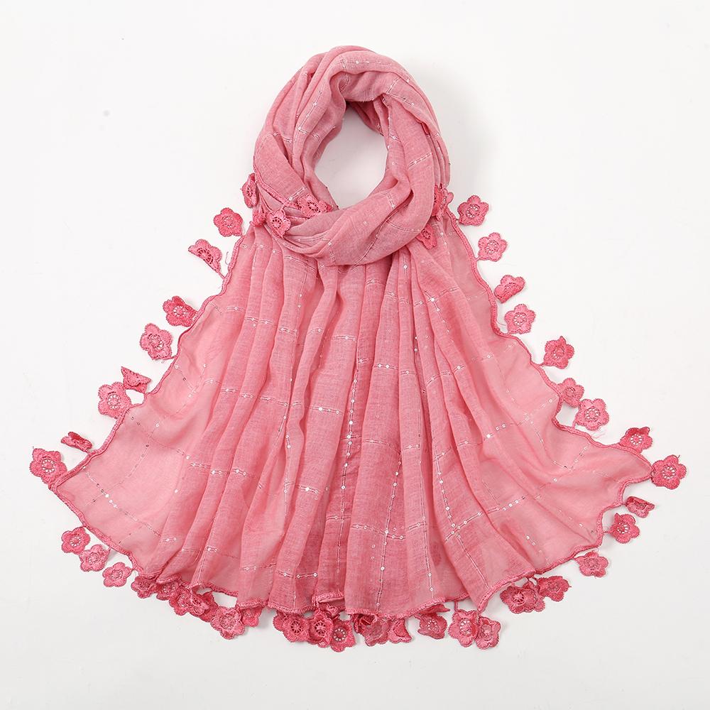 

Embroidery Cotton Hijab Scarf For Women Muslim Hijab Long Shawls Tassels Big Size Headscarf Wraps Islam Turban Bandana Foulard