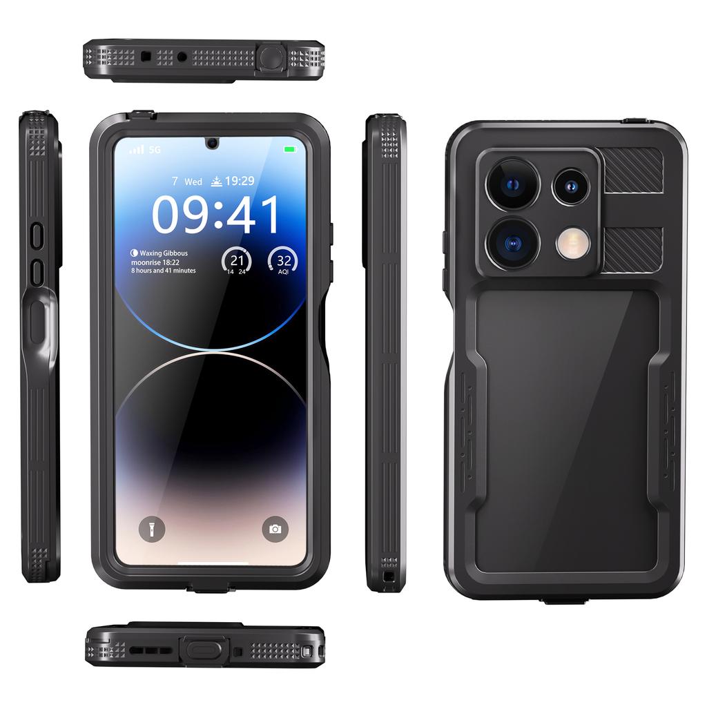 IP68 Wodoodporne etui uszczelnione do pływania dla Xiaomi Redmi Note 14 13 Pro 5G Przezroczysta folia Osłona Ochronna Pancerz Pokrowiec Pasek