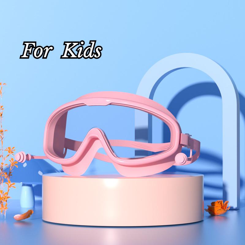 Ochelari de înot Cadru mare Dopuri de urechi Impermeabili Anti-aburire HD Transparenți Ochelari pentru bebeluși Protecție UV Ochelari de înot siguri