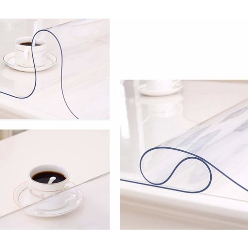 EGROON PVC Transparent Tablecloth, Table Mat, Desk Mat, Transparent Mat, Vinyl Cloth, Table Cover, Width 40-240cm, for Hotel, Restaurant, Study Desk,