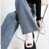 Women's Spring New Retro Wide Legs Small High Waist Loose Narrow Straight Leg Denim Pants