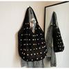 Casual Boho Crochet Beach Tote Bag Hollow with Colored Beads Knitted Bag Handmade Large Capacity Tote Bag