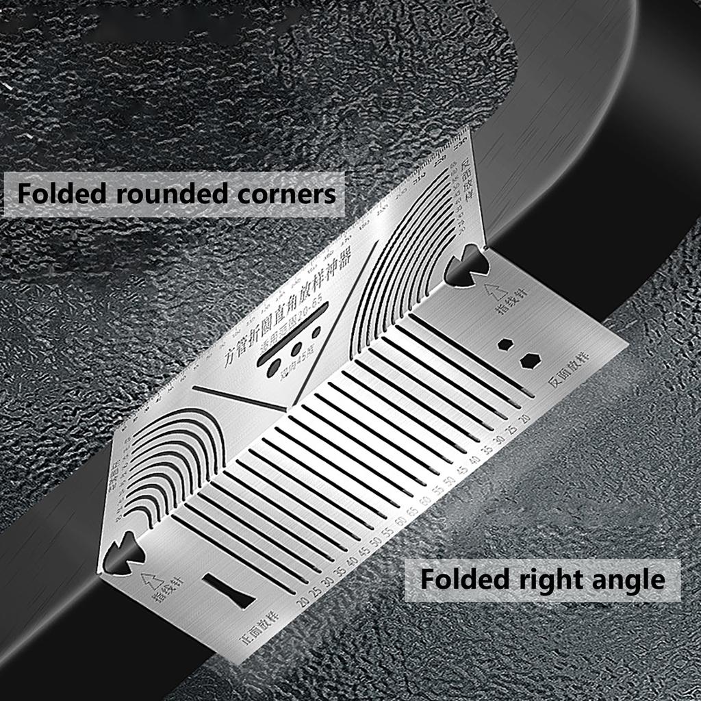 Parallel Drawing Tool Angle & Arc Marking Tool for Metalworking Welding Construction Stainless Scriber Arc Marking Ruler
