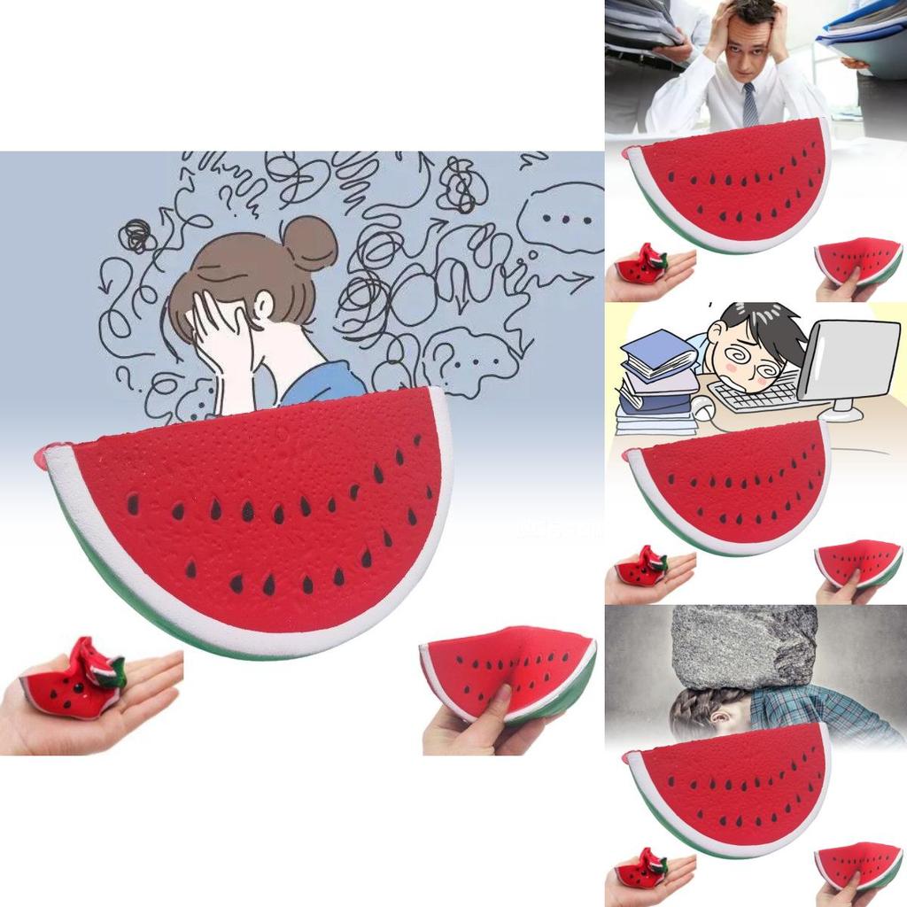 Entzückendes 14,5 cm Kinder PU Stressabbau Spielzeug Realistische Frucht Wassermelonenscheibe