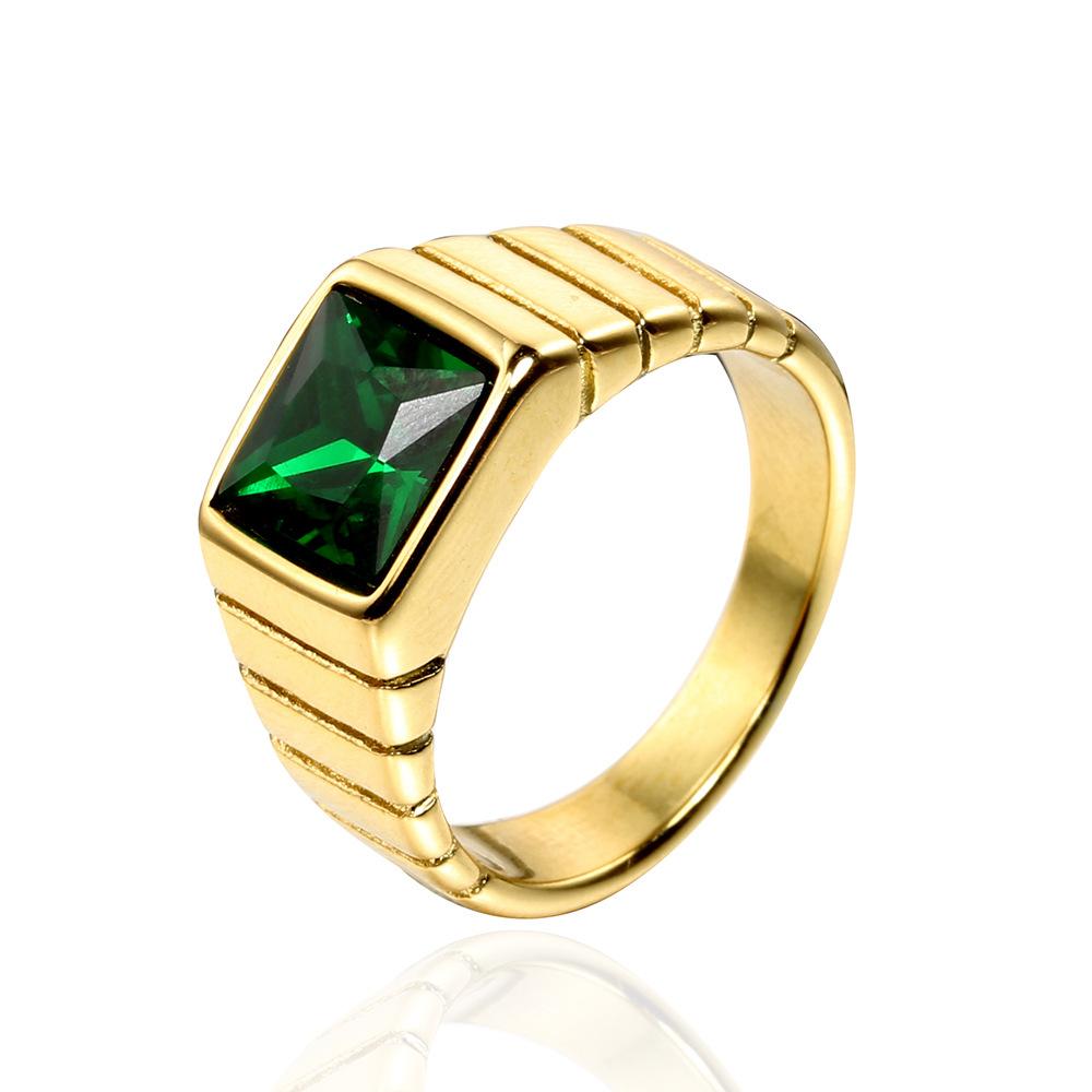 Multi Color Stone Rings for Men Women Hip Hop Punk High Quality Stainless Steel Ring Charm Party Jewelry Gift
