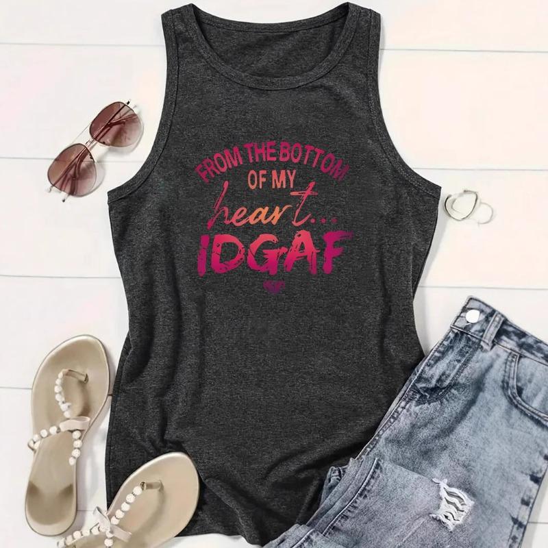 Fashionable Women's Summer Large Vest with Magical Letter Prints