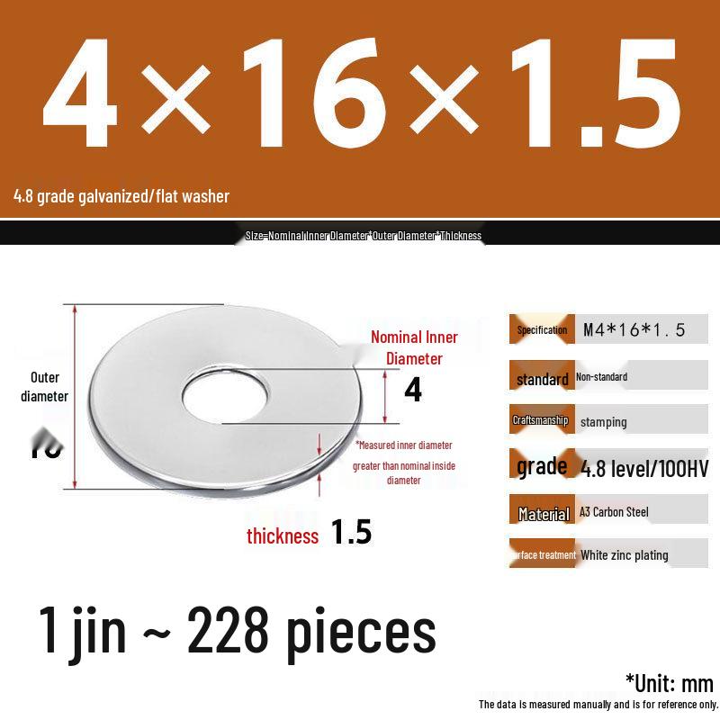 Galvanized Extra Large Thickened Metal Flat Washer (M6-M16)