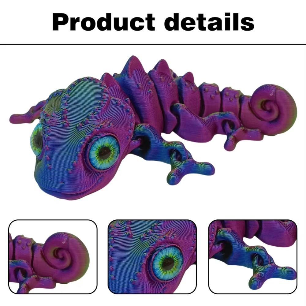 Multi-color Gradient 3D Printing Lizard Simulation Eyes Simulation Lizard Figurine  Home Decor