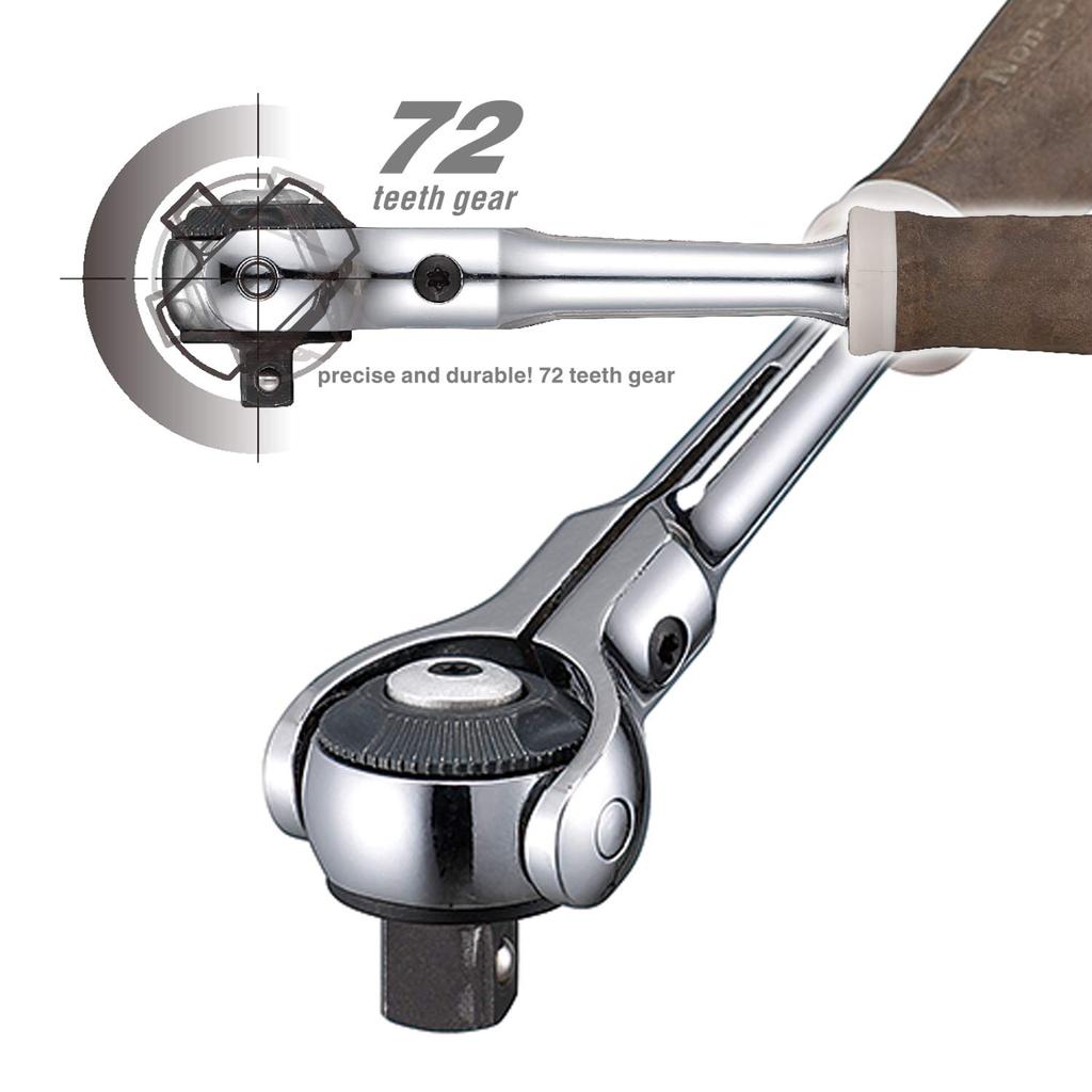VESSEL Woody Swivel Socket Wrench Set Grip Inch Drive Non-Slip 1/4 (6.35mm) 21pcs. HRW2004M-SW