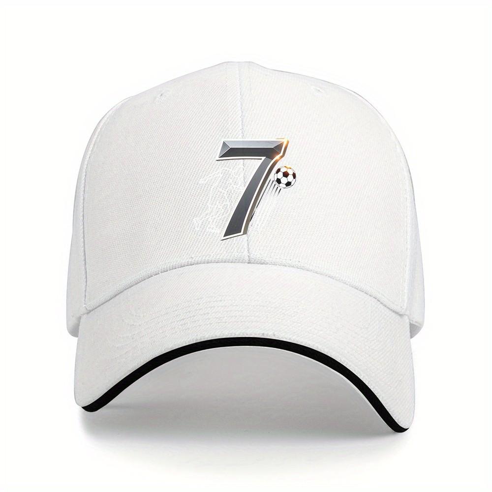 Number 7 Soccer Player Graphic Baseball Cap Polyester Adjustable Sports Hat Casual Outdoor Unisex Adjustable