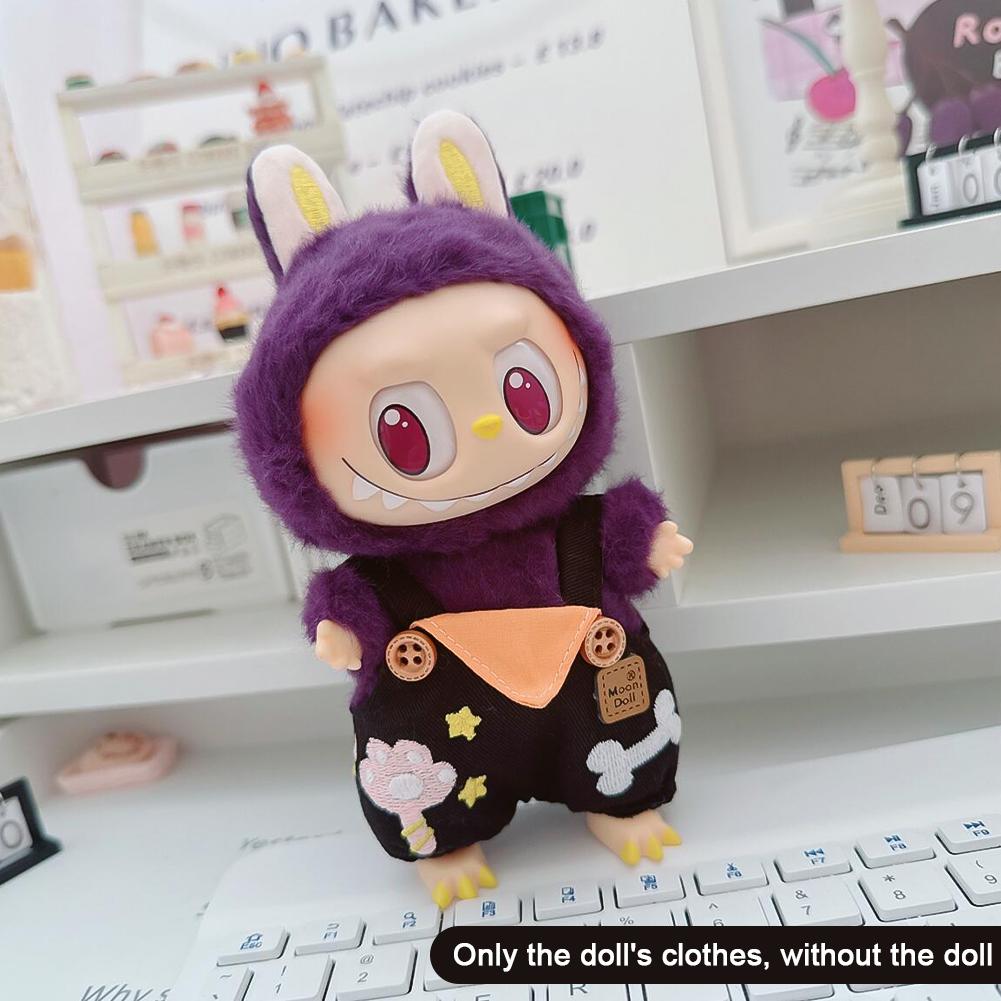 

Для 17см куклы Лабубу Одежда Модная одежда Комбинезон Одежда для куклы Подходящие по цвету шорты Аксессуары для кукол Милое украшение Маленькая одежда 04