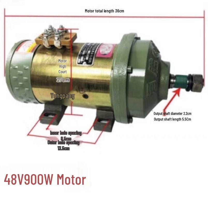 High-Power Pure Copper Brushed Motor for 24V-72V Electric Tricycles
