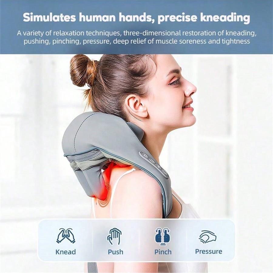 Portable Hot Compress Massager Shoulder And Neck Kneading Massage Electric Shawl Multifunctional Back Massage Instrument