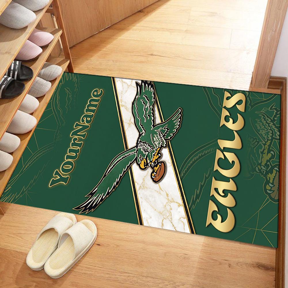 Philadelphia Eagles Customizable Name Floor Mat Design For Hallway Game Room Dormitory Decorate Room Antislip Carpet Decorate Offices Spiritual Gift