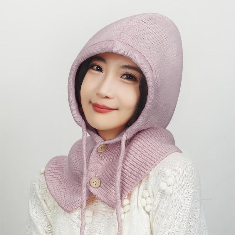 Zhen Yueqi Women's Knitted Balaclava Hat Scarf Shawl