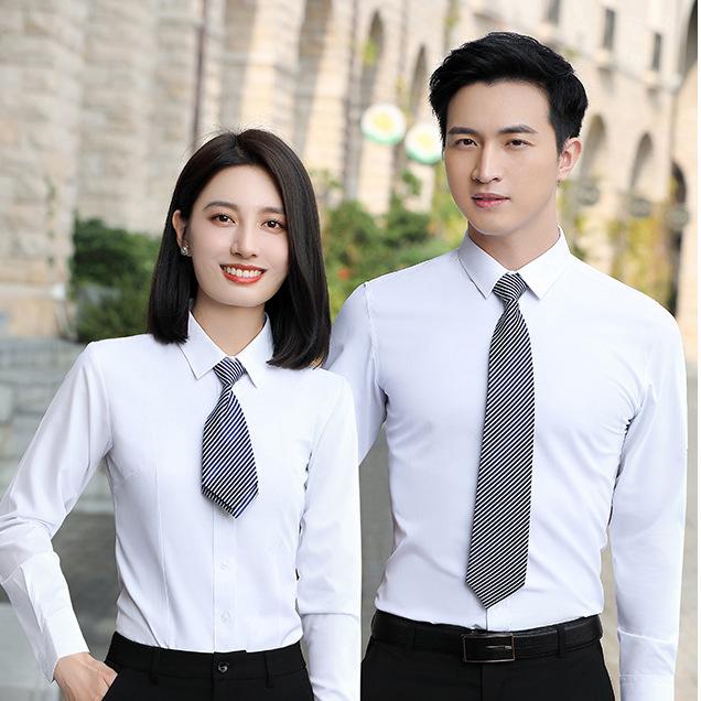 Business Multi-color Men's and Women's Long Short-sleeved Embroidered LOGO Professional Dress Can Be Men's Inch Shirt Men's