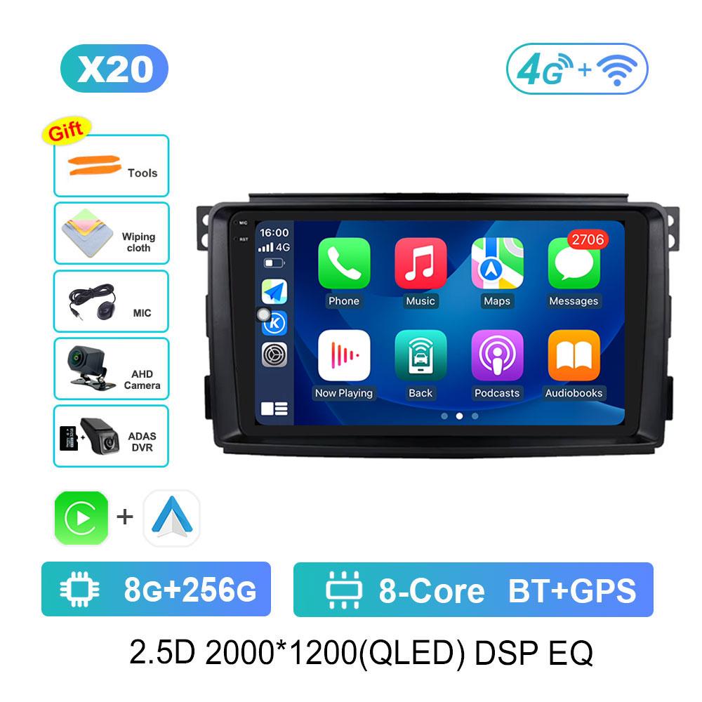 Android 14 Car Radio Multimedia Player for Mercedes Benz Smart Fortwo 451 2010 - 2015 GPS Navigation WiFi HD Screen Auto Tools