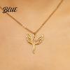 Hypoallergenic Necklace Phoenix And Earring Set for Women Stainless Steel