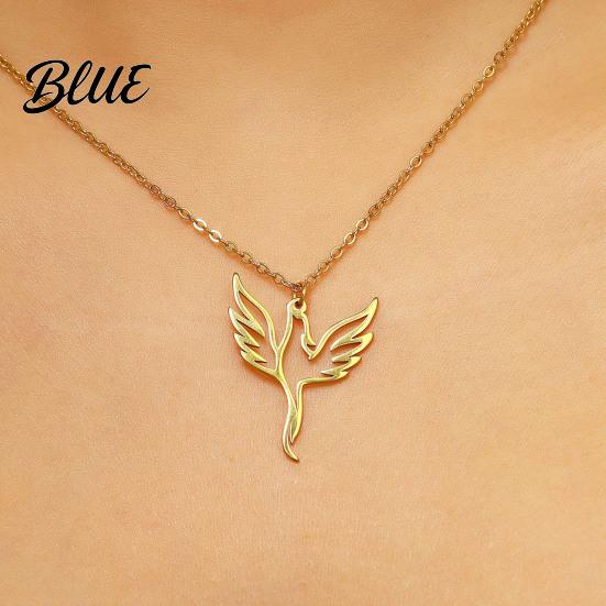 Hypoallergenic Necklace Phoenix And Earring Set for Women Stainless Steel