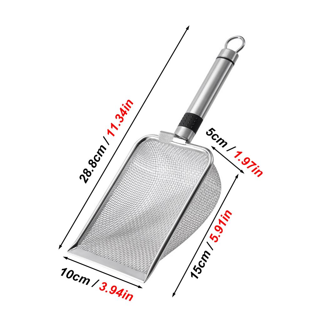 

1 pc Pet Cat Waste Shovel Long Handle Stainless Steel Shovel Litter Filter Garbage Sand Scoop Pet Cleaning Tool Cat Supplies