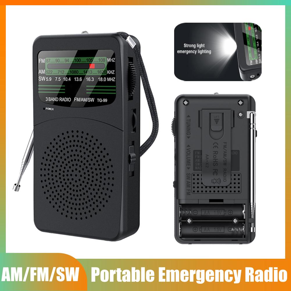 Mini Full Band Radio Portable FM AM SW Radio Best Reception Emergency Pocket Radio with HD Display Screen Radio Player for Elder