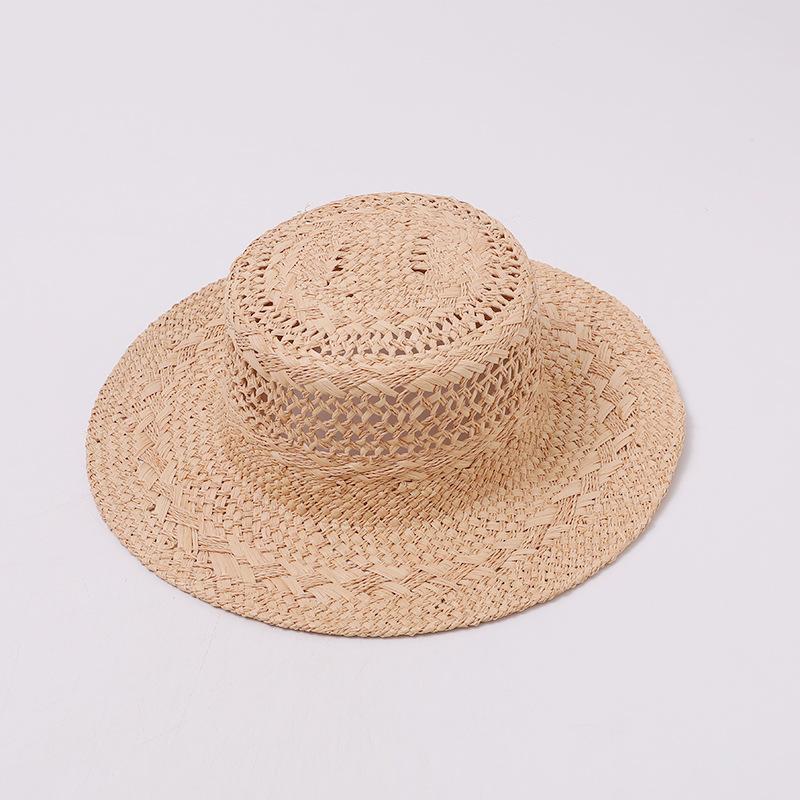 French Retro Natural Raffia Woven Straw Hat Hepburn Wind Summer Vacation Shading Sun Protection Beach Hat Tide