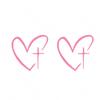 2Pcs/Set Waterproof Rearview Mirror Decal Universal Heart Cross Sticker  Car Exterior Accessories