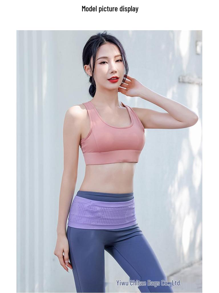 Seamless Knit Waist Pack - Large Capacity, Breathable & Non-Slip for Running, Cycling, Fitness, Yoga