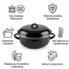 ENAMELLED POT 4.5L STEEL BLACK 28cm FOR GAS AND ELECTRIC COOKERS